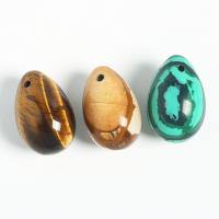 Gemstone Vedhæng Smykker, Natursten, Oval, du kan DIY & forskellige materialer til valg, flere farver til valg, 30x20mm, Solgt af PC