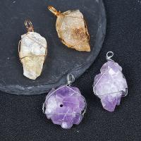 Quartz Gemstone Pendants with Brass irregular plated Unisex Sold By PC