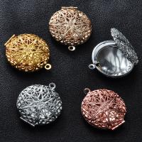 Blås Locket Häng, Mässing, Rund, ihålig, fler färger för val, nickel, bly och kadmium gratis, 28x32mm, Säljs av PC