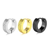 Huggie Orecchino ad anello, 316 acciaio inox, lucidato a mano, gioielli di moda & unisex, nessuno, 4x9mm, Venduto da PC