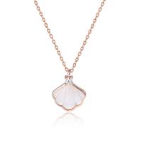 Cubic Zircon Micro bana Sterling Silver Halsband, 925 sterling silver, med Shell, Shell, plated, micro bana cubic zirconia & för kvinna, fler färger för val, 450mm, Säljs av PC