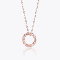 Cubic Zircon Micro Pave 925 Sterling Silver Necklace plated micro pave cubic zirconia & for woman 450mm Sold By PC