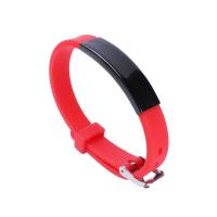 Braccialetti in silicone, Titantium acciaio, with silicone, lucido, unisex, nessuno, 220x10mm, Lunghezza Appross. 8.66 pollice, Venduto da PC