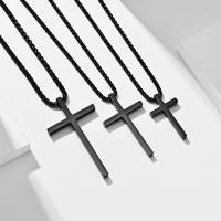 Collier d'acier titane, croix, poli & normes différentes pour le choix & pour homme, plus de couleurs à choisir, Vendu par PC