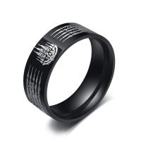 Anillo de dedo de Titantium Acero, Partículas de acero, pulido & diverso tamaño para la opción & para hombre, Negro, Vendido por UD