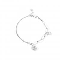 Kubni cirkonij Micro Pave Sterling Silver Bracelet, 925 Sterling Silver, platine boja pozlaćen, micro utrti kubni cirkonij & za žene, Dužina Približno 7.48 inčni, Prodano By PC