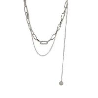 Sinc Alloy geansaí Necklace Slabhra, le 1.97inch slabhra extender, dath airgid plated, jewelry faisin & do bhean & le rhinestone, nicil, luaidhe & caidmiam saor in aisce, Fad Thart 20.08 Inse, Díolta De réir PC