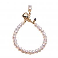 Pearl Fionnuisce Bracelet, le Prás, le 4cm slabhra extender, 14K óir plated, Nádúrtha & jewelry faisin & do bhean, bán, 6-7mm, Díolta Per 16 cm Snáithe