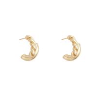 Boucle d'oreille dormeuse en alliage de zinc,  puce boucle d'oreille, fade et jamais plaqué de haute qualité, bijoux de mode & pour femme, doré, 17x12mm, Vendu par paire