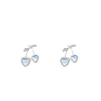 Zinc Alloy Stud Earring with Crystal fashion jewelry & for woman silver color Sold By Pair