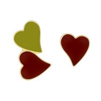 Zinc Alloy Stud Earring Heart fashion jewelry & for woman & enamel Sold By Pair