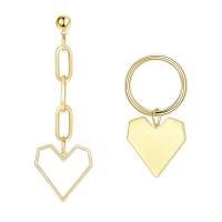 asymmetriske Øreringe, Zinc Alloy, Heart, mode smykker & for kvinde, 2x6.4cmu30012x4cm, Solgt af par