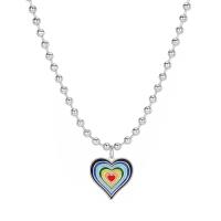 Collier en alliage de zinc Pull, coeur, bijoux de mode & unisexe, 27x28mm, Longueur 51.5 cm, Vendu par PC