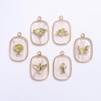 Natuurlijke Quartz Hangers, Rozenkwarts, met Messing, Rechthoek, gold plated, uniseks & verschillende ontwerpen voor de keuze, roze, 3.70x19x33mm, Verkocht door PC