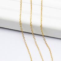 Brass Ovalni Chain, Mesing, 14K pozlatom, možete DIY, nikal, olovo i kadmij besplatno, 3.50mm, Prodano By m