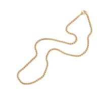 Chaîne collier en laiton, Plaqué d'or 14K, unisexe & chaîne de boîte, protéger l'environnement, sans nickel, plomb et cadmium, 2.70mm, Longueur Environ 43.5 cm, Vendu par PC