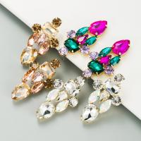 Rhinestone Earring Zinc Alloy with Glass Rhinestone gold color plated fashion jewelry & for woman nickel lead & cadmium free Sold By Pair