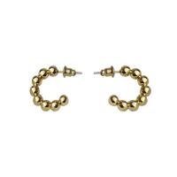 Brass Stud Earring Round 18K gold plated fashion jewelry & for woman golden nickel lead & cadmium free 20mm Sold By Pair