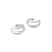 925 de prata esterlina Huggie Argola, polido, joias de moda & para mulher, cor original, 12mm, vendido por par