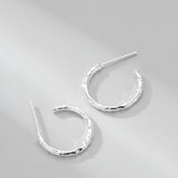 Sterling Silver Jewelry orecchino, 925 sterline d'argento, placcato platino, gioielli di moda & per la donna, bianco, 15mm, Venduto da coppia