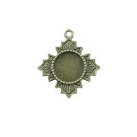 Pendentif en alliage de zinc Cabochon Cadre, feuille, Plaqué de couleur de bronze antique, Vintage & DIY, protéger l'environnement, sans nickel, plomb et cadmium, 25mm, 12mm, Vendu par PC