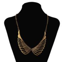 Collar halskæde, Zinc Alloy, Angel Wing, antik guld farve forgyldt, Vintage & Unisex & hule, nikkel, bly & cadmium fri, 50mm, Længde Ca. 17.7 inch, Solgt af PC