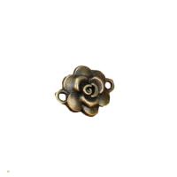 Fleur Zinc Alloy connecteur, alliage de zinc, Rose, Plaqué de couleur de bronze antique, DIY, protéger l'environnement, sans nickel, plomb et cadmium, 19x14mm, Vendu par PC