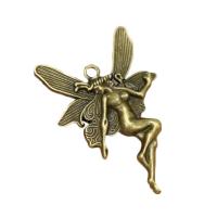 Tegn Shaped Zinc Alloy Pendler, Angel, antik bronze farve forgyldt, du kan DIY, nikkel, bly & cadmium fri, 43x29mm, Solgt af PC