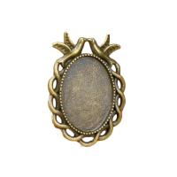 Pendentif en alliage de zinc Cabochon Cadre, oiseau, Plaqué de couleur de bronze antique, DIY, protéger l'environnement, sans nickel, plomb et cadmium, 38x28mm, 25x18mm, Vendu par PC