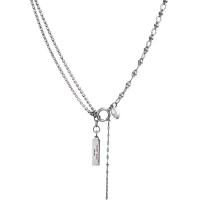 Kunststof parel ketting, Zinc Alloy, met Plastic Pearl, mode sieraden & micro pave zirconia & voor vrouw, nikkel, lood en cadmium vrij, Lengte Ca 16.14 inch, Verkocht door PC