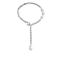 Kunststof parel ketting, Zinc Alloy, met Plastic Pearl, mode sieraden & voor vrouw, nikkel, lood en cadmium vrij, Lengte Ca 17.32 inch, Verkocht door PC