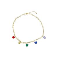 Collier chaîne chandail , Cuivre-Coated-Fer, avec cristal, avec 2.4inch chaînes de rallonge, Placage de couleur d'or, bijoux de mode & pour femme, protéger l'environnement, sans nickel, plomb et cadmium, Longueur Environ 15.75 pouce, Vendu par PC