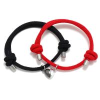 Couple Bracelet and Bangle Milan Cord with Zinc Alloy 2 pieces & Adjustable & fashion jewelry & Unisex nickel lead & cadmium free 4mm Length Approx 18-28 cm Sold By Set