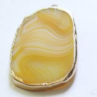 Ciondoli gioielli in Agata, agate, with ottone, placcato color oro, unisex, nessuno, 39x67mm, Venduto da PC