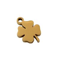 Roestvrij stalen sieraden Hangers, 304 roestvrij staal, Four Leaf Clover, DIY, gouden, 10.50x7.50mm, 10pC's/Bag, Verkocht door Bag