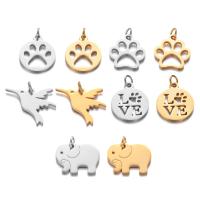 Stainless Steel Animal Pendants 304 Stainless Steel Vacuum Ion Plating DIY Sold By Bag