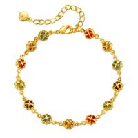 Messing Armbanden, met 2.36inch extender keten, 18K verguld, mode sieraden & voor vrouw, gouden, nikkel, lood en cadmium vrij, Lengte Ca 6.49 inch, Verkocht door PC