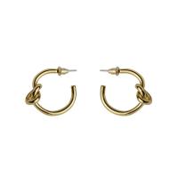 Brass Stud Earring Letter C 18K gold plated fashion jewelry & for woman golden nickel lead & cadmium free 30mm Sold By Pair