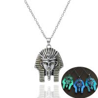 luminated Ketting, Zinc Alloy, Egyptische farao, antiek zilver plated, Vintage & verstelbaar & voor de mens, meer kleuren voor de keuze, nikkel, lood en cadmium vrij, 29x33mm, Lengte 60 cm, Verkocht door PC