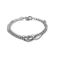 Titanium Steel Bracelet & Bangle Vacuum Ion Plating Unisex original color Sold By PC