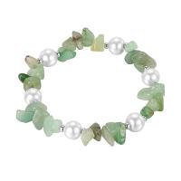 Fashion Turkis Armbånd, Natur grus, med Plastic Pearl, mode smykker & Unisex, flere farver til valg, 53mm, Solgt af PC