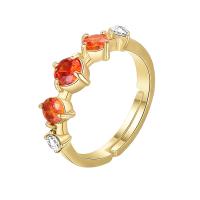 Gemstone Finger Ring, Garnet, med Zink Alloy, Justerbar & mode smycken & för kvinna & med strass, 22x17x23mm, Säljs av PC