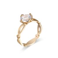 Cubic Zircon Brass Finger Ring with Cubic Zirconia gold color plated & for woman & faceted clear nickel lead & cadmium free Sold By PC