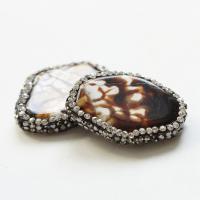 Agate σφαιρίδια, με πηλό rhinestone pave, DIY, περισσότερα χρώματα για την επιλογή, 28x27mm, Sold Με PC