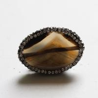 Agate σφαιρίδια, με πηλό rhinestone pave, DIY, περισσότερα χρώματα για την επιλογή, 24x29mm, Sold Με PC