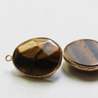 Gemstone Pendants Jewelry with Brass gold color plated Unisex & faceted Sold By PC