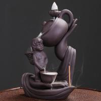 Backflow Incense Burner Purple Clay half handmade for home and office & durable & multifunctional Sold By PC