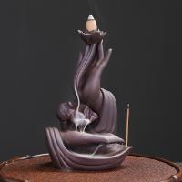 Backflow Incense Burner Purple Clay half handmade for home and office & durable & multifunctional Sold By PC