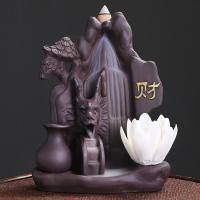 Backflow Incense Burner Purple Clay half handmade for home and office & durable Sold By PC