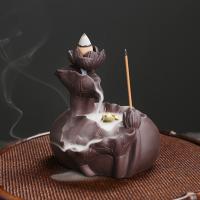 Backflow Incense Burner Purple Clay half handmade for home and office & durable & multifunctional Sold By PC